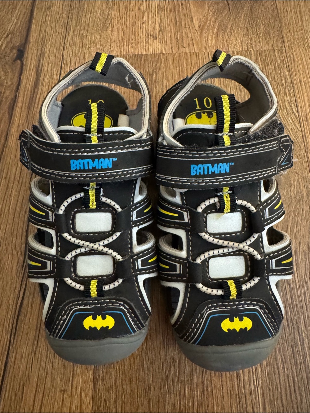 Batman Boys Black and Yellow Closed-Toe Sandals
